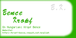 bence kropf business card